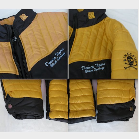 RINGSPUN 'Dakota Tigers No Guts No Glory' Jacket - L Gold/Blk/Wht (SUPER RARE!!) - Picture 8 of 15